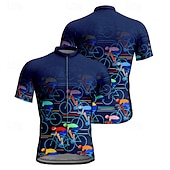  Homens Camisa para Ciclismo Gráfico Manga Curta Moto Camiseta Camisa / Roupas Para Esporte com 3 bolsos traseiros Ciclismo de Montanha Secagem Rápida Design Anatômico Capilaridade Respirável Esportes