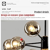 abordables Suspension-Lustres LED 6/8/12 lumières sphériques en verre en option, lustre à gradation continue, luminaires de lustre médiéval, plafonniers noirs et dorés adaptés aux salons, cuisines, salles à manger,
