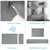 cheap Kitchen Storage-Silicone Coffee Mats Set with Raised Edges - Coffee Bar Mat for Countertop, Coffee Accessories Fit Under Coffee Maker Espresso Machine, Dish Drying Mat, Heat Resistant Kitchen Gadget