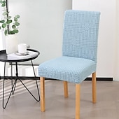 abordables Funda para silla de comedor-Funda para silla de comedor para cocina, funda para silla de tela polar, fundas elásticas para asiento