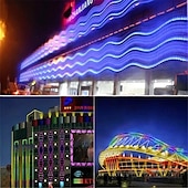 お買い得  防水ストリップライト-LED ストリップ ロープ ライト RGB 馬のランニング レース LED ストリップ ライト フレキシブル ピクセル 防水 フロー チェイス リボン テープ 屋外 EU プラグ ストリップ ライト AC220V
