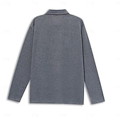 preiswerte Basic-T-Shirts-Herren Henley Hemd T-Shirt Langarm Revers Sommer Farbblock Mode Designer Basic Patchwork Urlaub Straße Ausgehen Schwarz Weiß Marinenblau Top T-Shirt für Herren