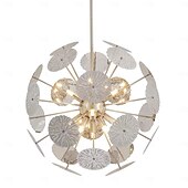 abordables Suspension-Lampes suspendues 8 lumières modernes en acier inoxydable circulaire 50 cm / 19,6 pouces chrome or base g9 réglable pôle globe luminaires suspendus adaptés aux restaurants cuisines îles foyers fermes