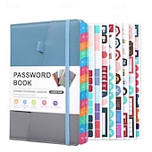 お買い得  事務用品-パスワードブック A5 レタータグ パスワードノートブック コンピュータとウェブサイトのログインパスワードオーガナイザーとマネージャー 240 ページ 内ポケット付き 8.4x5.9 インチ