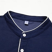 preiswerte Klassisches Poloshirt für Herren-Herren Poloshirt aus Baumwollmischung Golfshirt Straße Lässig Stehkragen Gebänderter Kragen Kurzarm Mode Basic Einfach Klassisch Sommer Normale Passform Marineblau Schwarz Weiß Rot Poloshirt aus