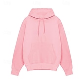 cheap Basic Hoodies-Men&#039;s Hoodie Black White Pink Light Grey Dark Gray Hooded Plain Pocket Sports &amp; Outdoor Daily Holiday Streetwear Basic Casual Spring &amp;  Fall Clothing Apparel Hoodies Sweatshirts