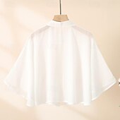 billige Sjal-Sjal til kvinner Elegant Luksus Ermeløs Chiffon Bryllup Wrap Med Ren Farge Til Bryllup Sommer