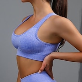 voordelige Sport bh&#039;s-Dames Lichte ondersteuning Sport bh&#039;s Running BH Open achterkant Verwijderbare vulling Goede top Gewatteerd Fitness Recreatiesport Hardlopen Ademend Lichtgewicht Zacht Zwart Rood Marine Blauw Effen