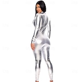 tanie Błyszczące-Garnitury Zentai Kostium Cosplay Kombinezon Dziewczyna motocykl Catwoman Strój karnawałowy Kombinezon zentai Dla par Męskie Damskie seksowny kostium Solidne kolory Spandeks Lateks Kostium na Święta