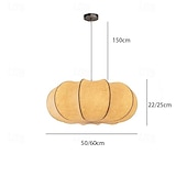 billige Øylys-led pendellys 3-farget lyskilde 50/60cm 1-lys wabi-sabi silke kreativ gresskar silke lysekrone japansk hjem dekorative hengende lamper e26/e27 soverom stue spisestue 85-265v