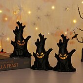voordelige Halloween Prop Verlichting-Halloween gejaagd huis licht decoratie licht spookstronk nachtlampje grimas led elektronisch kaarslicht halloween party thuis scène lay-out 1/3 stuks