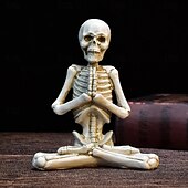 Недорогие Украшения на Хэллоуин-Хэллоуин йога скелет фигурка украшение с черепом безделушки из смолы