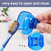 preiswerte Badutensilien-6-teiliges Zahnbürsten-Schutzetui – tragbarer Zahnbürstenkopfschutz aus Kunststoff – geeignet für Reisen, Business, Camping, Schule und Zuhause