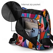 cheap Fashion Backpacks-Large Capacity Colorful Abstract Art Print Multi-Carry Backpack - Durable and Spacious School Bag with Adjustable Straps, Available in Two Patterns