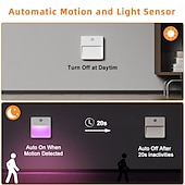 abordables sensor de luces nocturnas-1 luz nocturna LED con sensor de movimiento infrarrojo, atenuación continua, luz nocturna recargable, encendido/apagado automático, colores ajustables para cocina, dormitorio, sala de estar, pasillo,