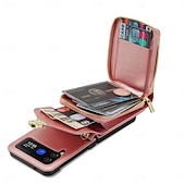 ieftine Carcasă Samsung-telefon Maska Pentru Samsung Galaxy Z Flip 7 Z Flip 6 Z Flip 5 Z Flip 4 Z Flip 3 Capac Spate Fermoar cu Lanyard Loc pentru card Retro TPU PU piele