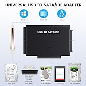 economico Computer e tablet-adattatore per disco rigido usb 3.0 a sata ide lettore di dischi rigidi esterni usb tipo-c kit di cavi convertitore di recupero dati ultra per unità ottica hdd ssd universale
