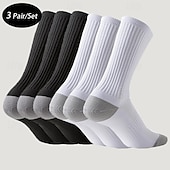 billiga herrstrumpor-Herr 3 Par Multipack Socka Löparstrumpor Långstrumpor Vit + Vit + Svart Svart Färg Färgblock Sport &amp; Utomhus Dagligen Semester Grundläggande Medium Vår Höst Mode Ledigt