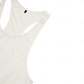 economico Canotte da palestra-Per uomo Canotta Maglietta smanicata Canottiera Maglietta senza maniche Senza Maniche Collo a U Estate Primavera A righe Moda Streetwear Interno Palestra Sport Nero Bianco Blu marino scuro Maglietta