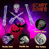 お買い得  ハロウィンの屋外-ハロウィーンの照明付きスケルトンランプ 中庭の庭の装飾小道具 LED 発光ゴーストハンド スケルトンハンド 地面に挿入されたランプ 休日の雰囲気の装飾小道具 US 110V 1個