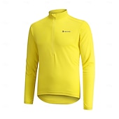 preiswerte Radtrikot Herren-ARESFUEL Herren Radtrikot Langarm Herbst Fahhrad Oberteil mit 3 Gesäßtaschen Mountainbike MTB Schnelltrocknend Atmungsaktivität Schweißableitend Schwarz Gelb Grün Spandex Sport Bekleidung