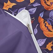 levne Sady přikrývek-halloween podzimní sada povlečení na přikrývku z dýně - obsahuje povlak na přikrývku a povlak na polštář - slavnostní a útulný design - měkká a pohodlná látka - ideální pro halloween a podzimní výzdobu domova