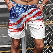 voordelige Patriottische 250 Shorts-Voor heren Vlag 4 juli, 250e verjaardag van de VS Amerikaanse vlag Lange zwembroeken Zwemshorts Boardshorts Medium Taille Modieus Streetwear Ontwerper Casual Dagelijks Streetwear Trekkoord Zak