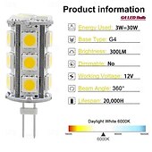 economico Lampadine LED a pannocchia-5 pz g4 led bi-pin torre lampadina 18 smd 5050 3 w ac dc 12 v per luci d&#039;accento camper camper caravan