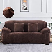 abordables Funda de sofá-Funda de sofá antideslizante, protector de sofá elástico todo incluido de felpa gruesa para otoño e invierno, asiento individual de café