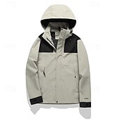 abordables Softshell, polares y chaquetas de montaña-Hombre Chaqueta Softshell Chaqueta para senderismo Al aire libre Bloque de color Resistente al Viento Resistente al Agua Chaqueta cortavientos Viaje Negro Marfil Verde Gris
