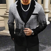 abordables Blazers Imprimés pour Hommes-Homme Dégradé manche longue Col Rabattu Affaires Abstrait Occasionnel Travail Tenue de travail Sortir Boutons Imprimé Multi-poches