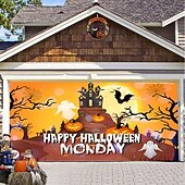 Halloween Door Decorations Halloween Garage Door Cover Pumpkins Jack O Lantern Outdoor Banner Ghost Bats Large Backdrop Decoration for Holiday Out door Decorations Door Home Wall Decorations 52