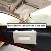 economico Parasole e aletta parasole per auto-porta fazzoletti per visiera auto in pelle sintetica con tovagliolo 1 pz