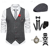 abordables Conjuntos-Retro Antiguo Rugido 20s 1920s Sombreros Accesorios Chaleco El gran Gatsby Caballero Moda Hombre Navidad Víspera de Todos los Santos Carnaval Fiesta de baile Despedida de Soltera Festival Adulto