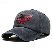 cheap Men&#039;s Baseball Cap-Men&#039;s Baseball Cap Sun Hat Trucker Hat Black Navy Blue Polyester Embroidered Fashion Casual Street Daily Letter National Flag Adjustable Sunscreen Breathable
