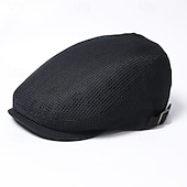 Men's Flat Cap Beret Hat Ascot Hat Newsboy Hat Black Polyester Fashion Casual British Street Daily Plain Adjustable Breathable3