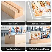 cheap Gifts-Personalized Light Up Photo Frame Wedding Couples Custom Heart Shaped USB Night Light for Wedding Valentines Anniversary Gift for Wife Husband or Lover