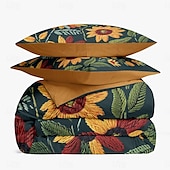 cheap Duvet Cover Sets-Botanical Floral Duvet Cover Set - Includes Duvet Cover and Pillowcases - Elegant Nature-Inspired Design - Soft and Comfortable Fabric - Perfect for Bedroom Decor