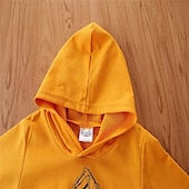 billiga Kläder för pojkar-2 delar Småbarn Pojkar Huvtröja &amp; träningsbyxor Set Utrusta Tecknat Långärmad Crewneck Uppsättning Skola Mode Dagligen Höst 4-7 år Gul