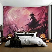 billige Halloween dekorasjon-rosa flaggermus hengende billedvev veggkunst stor billedvev veggmaleri dekor fotografi bakteppe teppe gardin hjem soverom stue dekorasjon