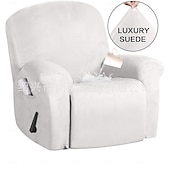 abordables Housse de fauteuil inclinable-Housse de fauteuil inclinable en daim imperméable, couleur unie, housse de protection simple, housse de chaise à bascule super lisse