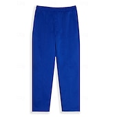 お買い得  スウェットパンツ-男性用 スウェットパンツ ジョガー ズボン ストレートレッグスウェットパンツ プリーツパンツ ドローストリング 弾性ウエスト 平織り 履き心地よい 高通気性 アウトドア 日常 お出かけ ファッション カジュアル ブラック ホワイト