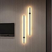 billiga Vägglampor för inomhusbelysning-led inomhusvägglampor 3-färgs ljuskälla 97cm 1st/2st 8w ip20 lång list modern nordisk rotationsvägglampa med linjärt rör för sovrumstrappa hall bakgrundsbelysning 110-240v