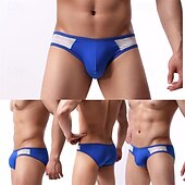 cheap Men&#039;s Briefs Underwear-Men&#039;s 1 PCS Boxers Underwear Boxer Shorts Nylon Breathable Soft Comfortable Plain Mid Rise Black White