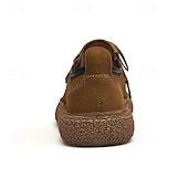 economico Sneakers da uomo-scarpe stringate casual da uomo in pelle scamosciata con suola in iuta ecologica: eleganti derby marroni per il comfort di tutti i giorni