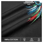 economico Magliette grafiche da uomo-Per uomo Lettere &amp; Numeri Maglietta da calcio Calcio Maglietta 100% Cotone Manica Corta Grafico Camicia Nero Verde militare Blu scuro Maglietta comoda Streetwear Sport all&#039;Aperto Abbigliamento di