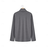 お買い得  ベーシックTシャツ-男性用 Tシャツ タートルネックシャツ 長袖シャツ 長袖 ロールカラー 春 &amp; 秋 平織り ファッション デザイナー カジュアル ストリート スポーツ 祝日 グリーン メンズトップTシャツ
