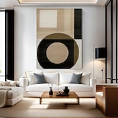 voordelige Schilderijen van landschappen-grote handgemaakte wandkunst schilderij wabi-sabi wandkunst bruin modern abstract schilderij op canvas minimalistische kunst zwart en beige kunst woonkamer decor
