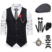 abordables Conjuntos-Retro Antiguo Rugido 20s 1920s Sombreros Accesorios Chaleco El gran Gatsby Caballero Moda Hombre Navidad Víspera de Todos los Santos Carnaval Fiesta de baile Despedida de Soltera Festival Adulto