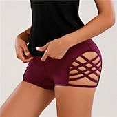 ieftine Pantaloni scurți și bicicliști de yoga-Pentru femei Pantaloni Sport de Sală Pantaloni scurți de yoga Pantaloni scurți de antrenament Eliminat Talie Înaltă Yoga Gimnastică antrenament Pilates Pantaloni scurți Negru Vișiniu Albastru Închis
